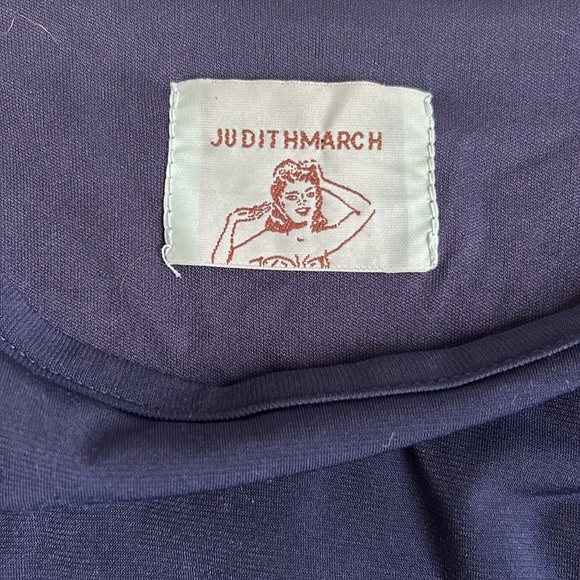 Judith March navy straight line dress 3/4 orange crochet bell sleeves lined boho - Picture 10 of 16